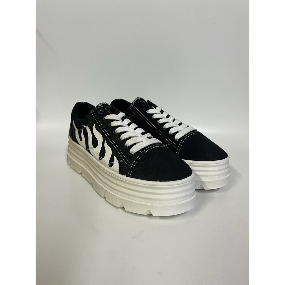 Koi Footwear Lace Up Black White Platform Sneakers Women's Size 7